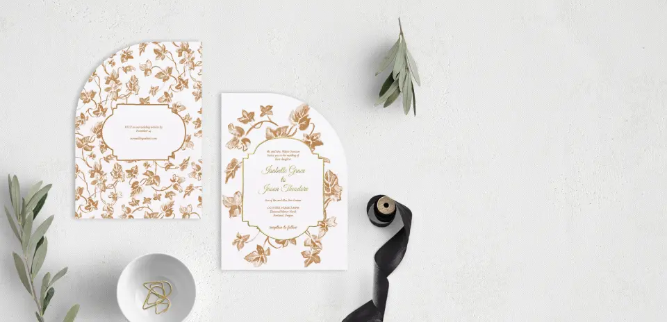 Stacked Wedding Invitations front and back