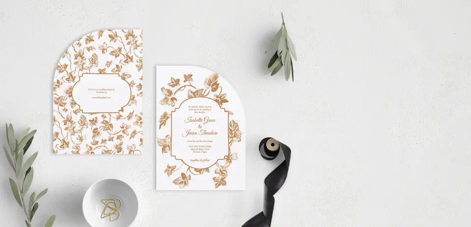 Stacked Wedding Invitations front and back