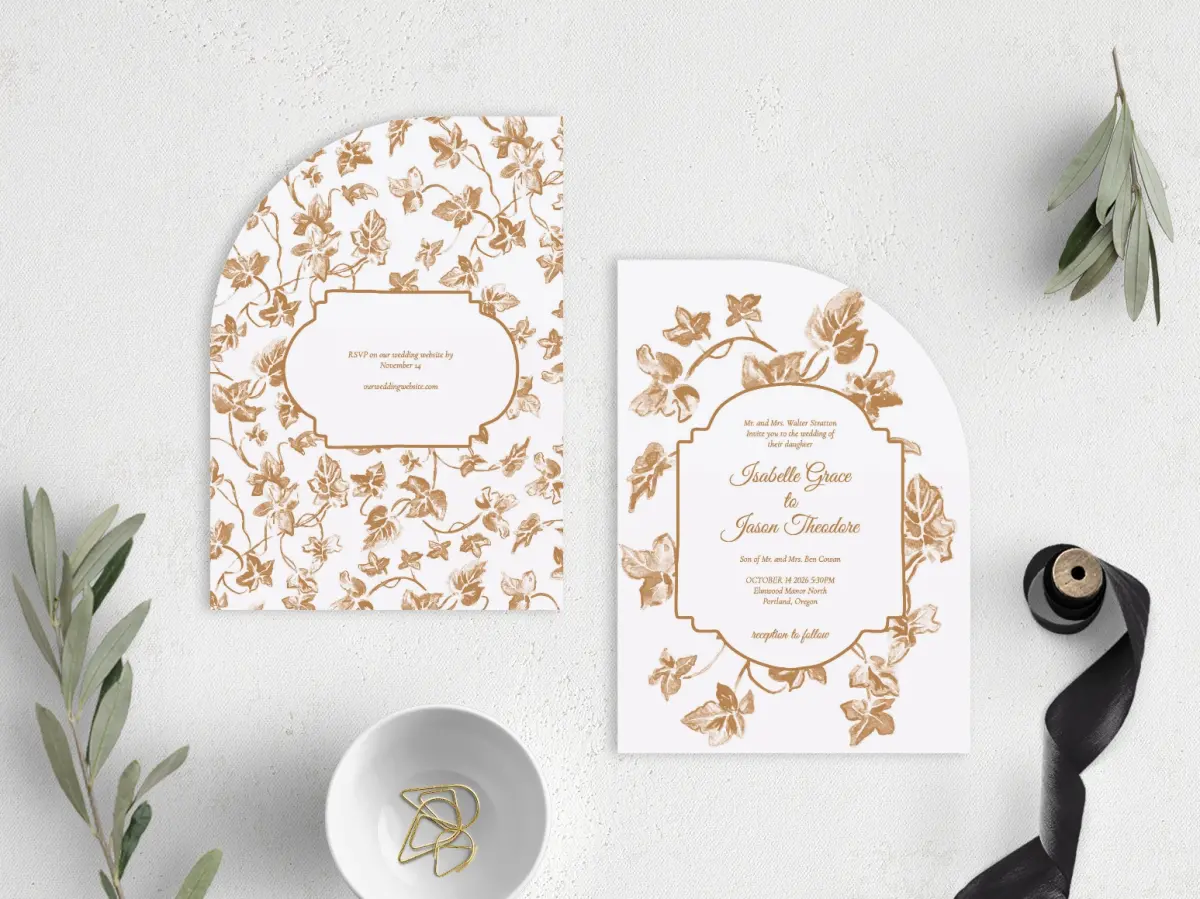 Stacked Wedding Invitations front and back
