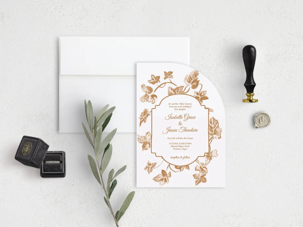 Stacked Wedding Invitations front view