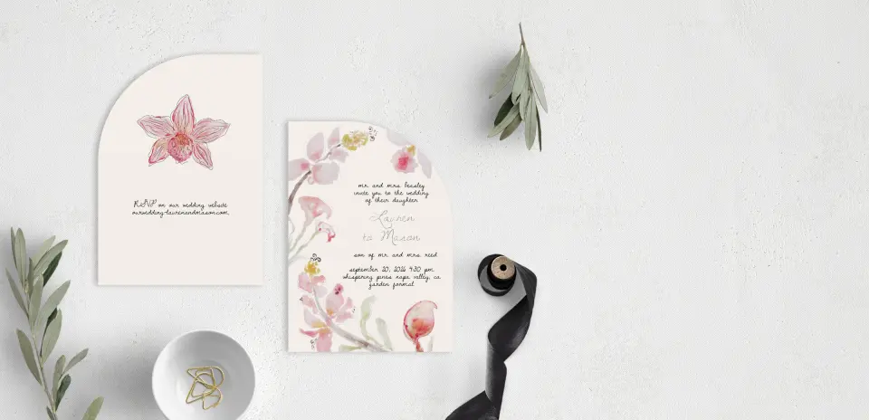 Stacked Wedding Invitations front and back