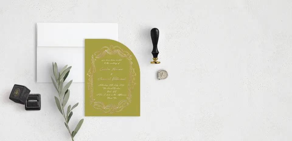 Stacked Wedding Invitations front view