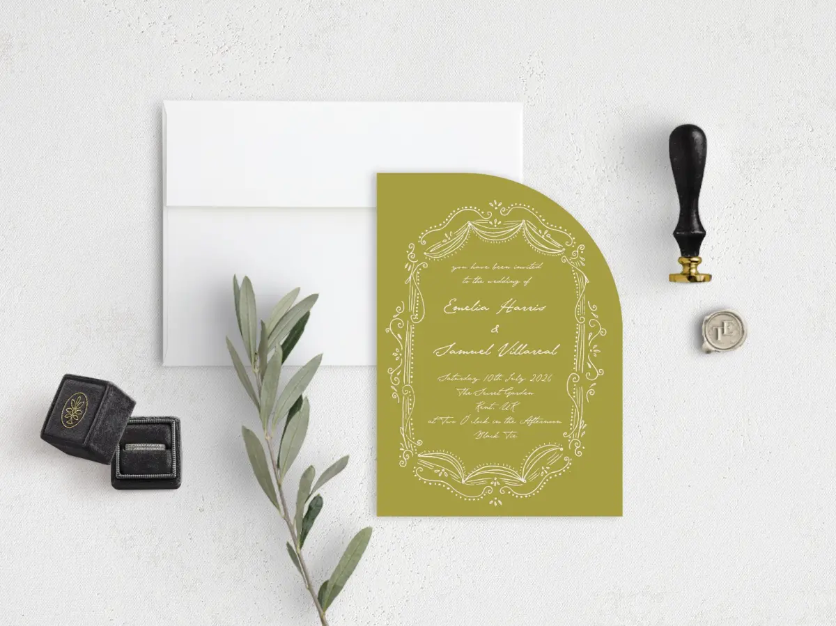 Stacked Wedding Invitations front view