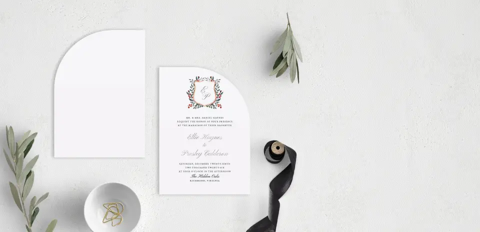 Stacked Wedding Invitations front and back