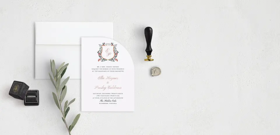 Stacked Wedding Invitations front view