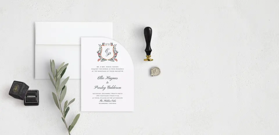 Stacked Wedding Invitations front view