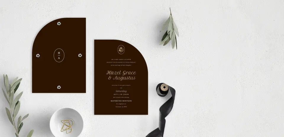 Stacked Wedding Invitations front and back