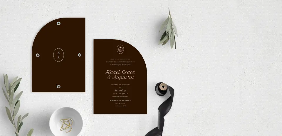 Stacked Wedding Invitations front and back