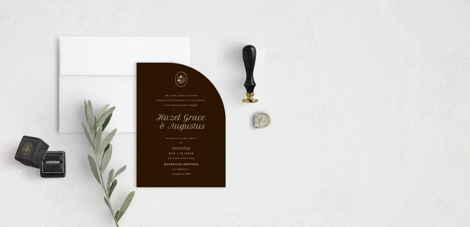 Stacked Wedding Invitations front view