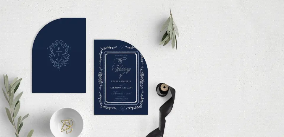 Stacked Wedding Invitations front and back
