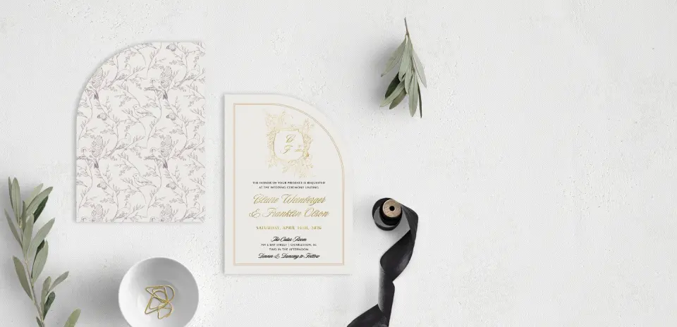 Stacked Wedding Invitations front and back