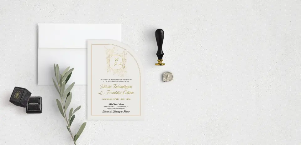 Stacked Wedding Invitations front view