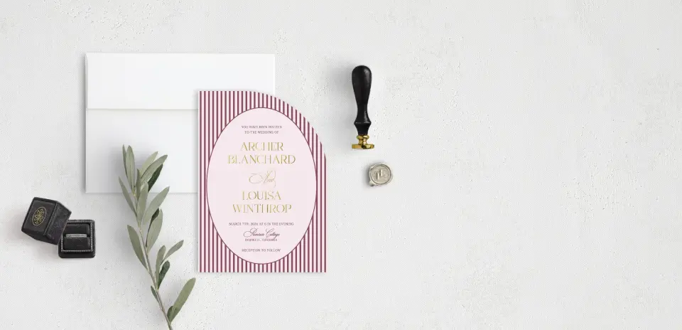 Stacked Wedding Invitations front view