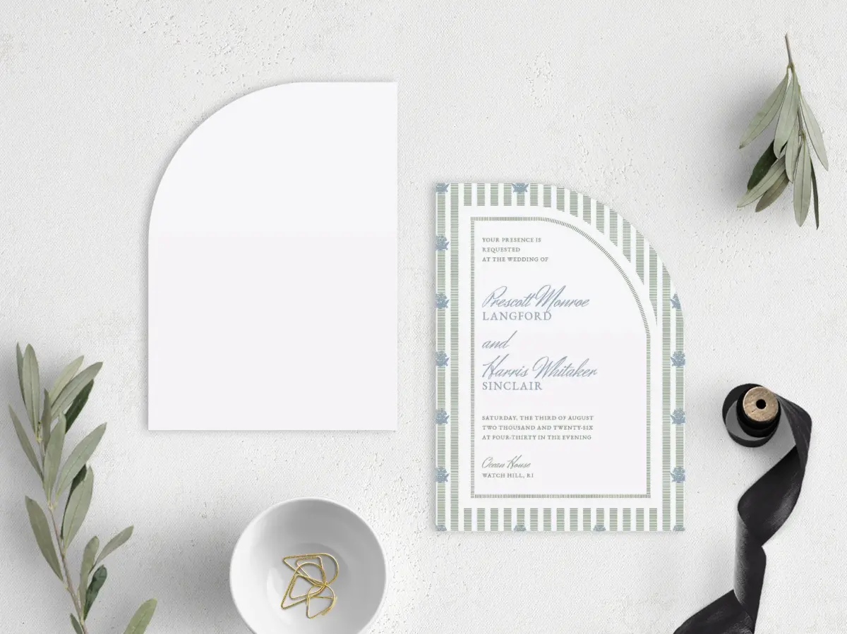 Stacked Wedding Invitations front and back