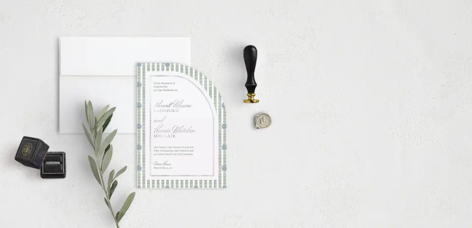 Stacked Wedding Invitations front view