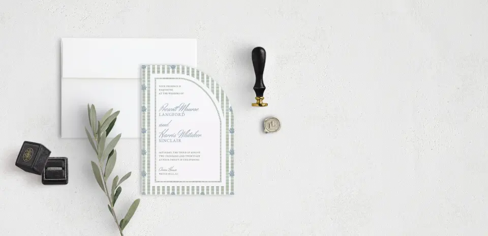 Stacked Wedding Invitations front view