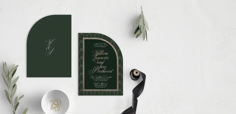 Stacked Wedding Invitations front and back