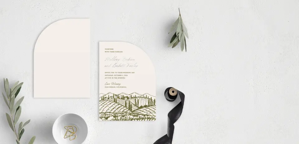 Stacked Wedding Invitations front and back