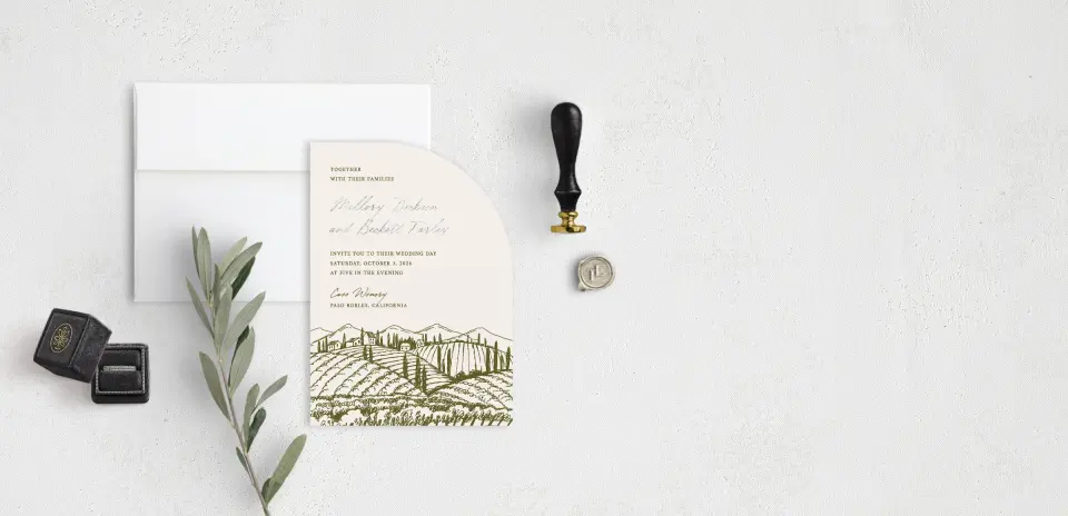 Stacked Wedding Invitations front view