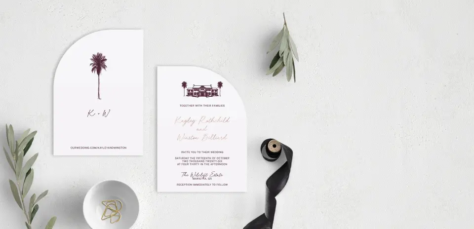 Stacked Wedding Invitations front and back
