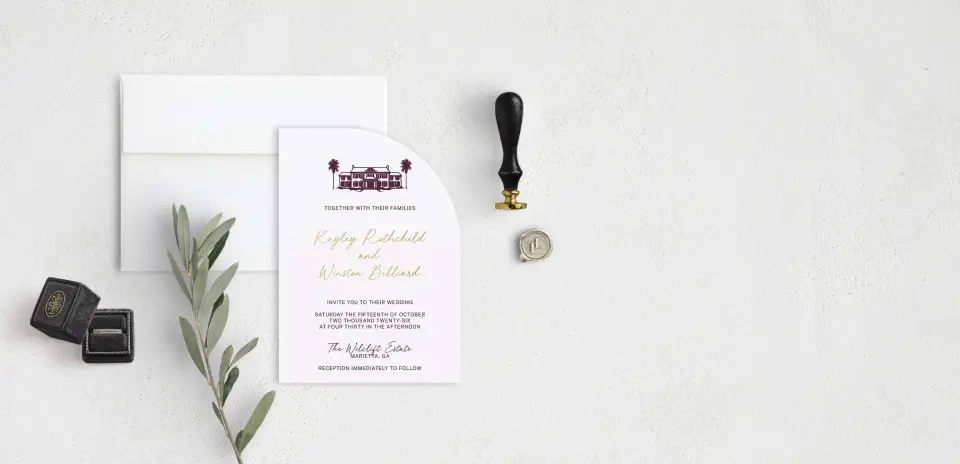 Stacked Wedding Invitations front view