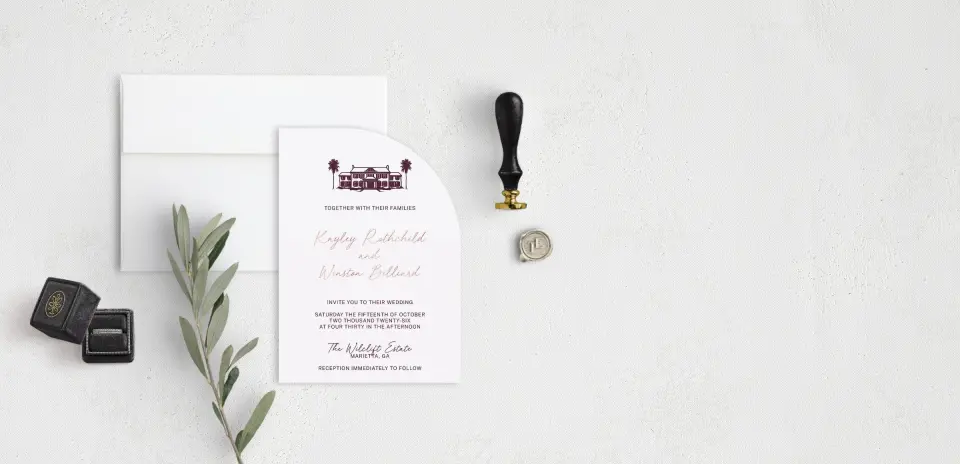 Stacked Wedding Invitations front view