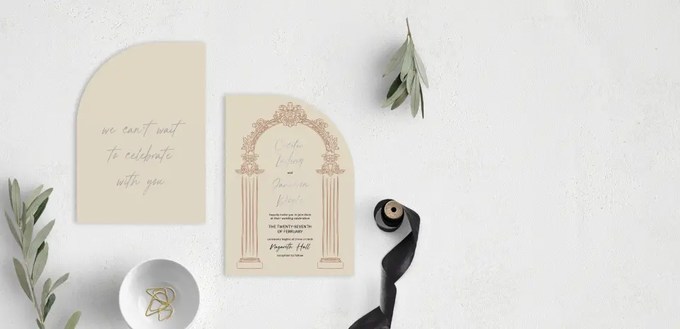 Stacked Wedding Invitations front and back