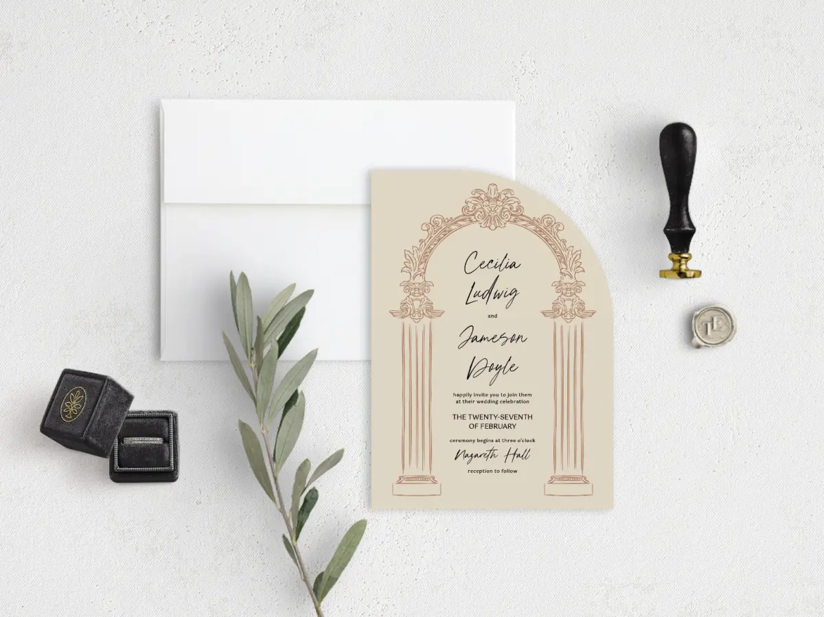 Stacked Wedding Invitations front view