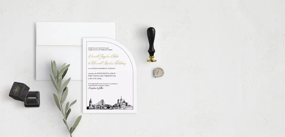 Stacked Wedding Invitations front view