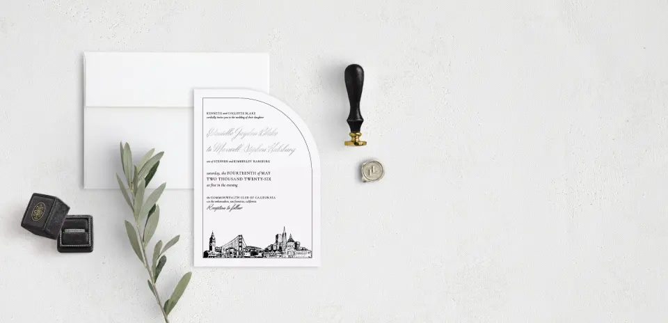 Stacked Wedding Invitations front view
