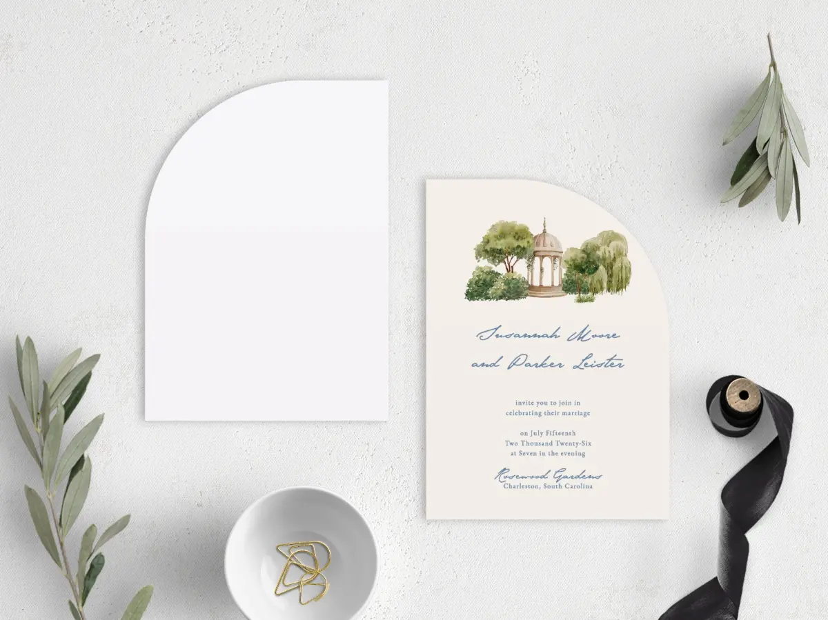 Stacked Wedding Invitations front and back