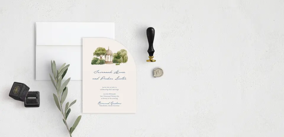 Stacked Wedding Invitations front view