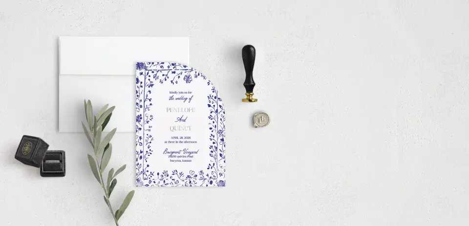 Stacked Wedding Invitations front view