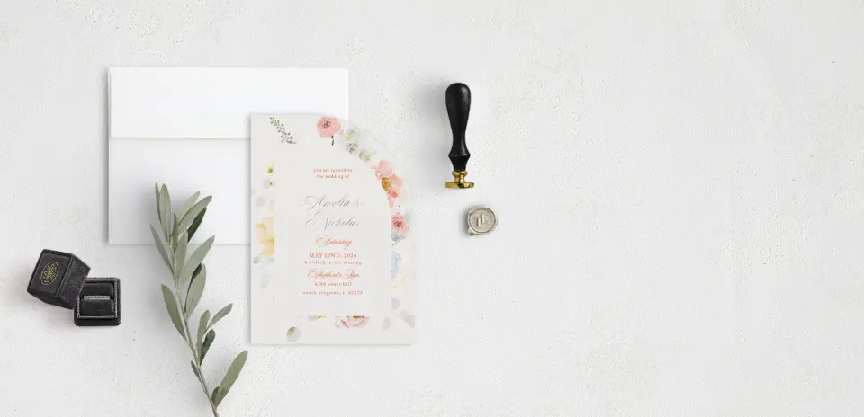 Stacked Wedding Invitations front view