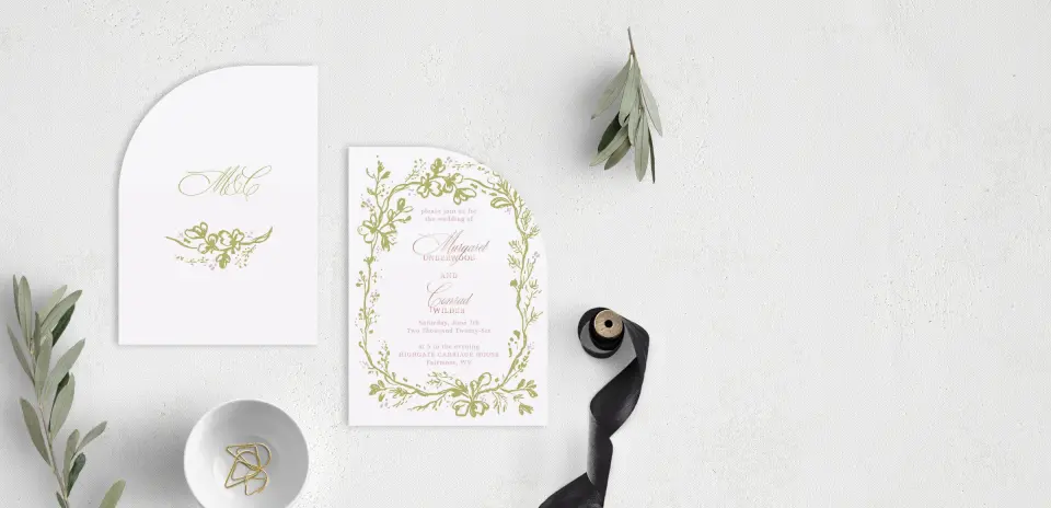 Stacked Wedding Invitations front and back