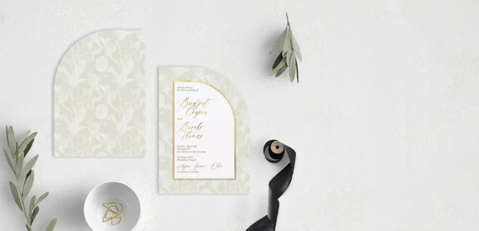 Stacked Wedding Invitations front and back