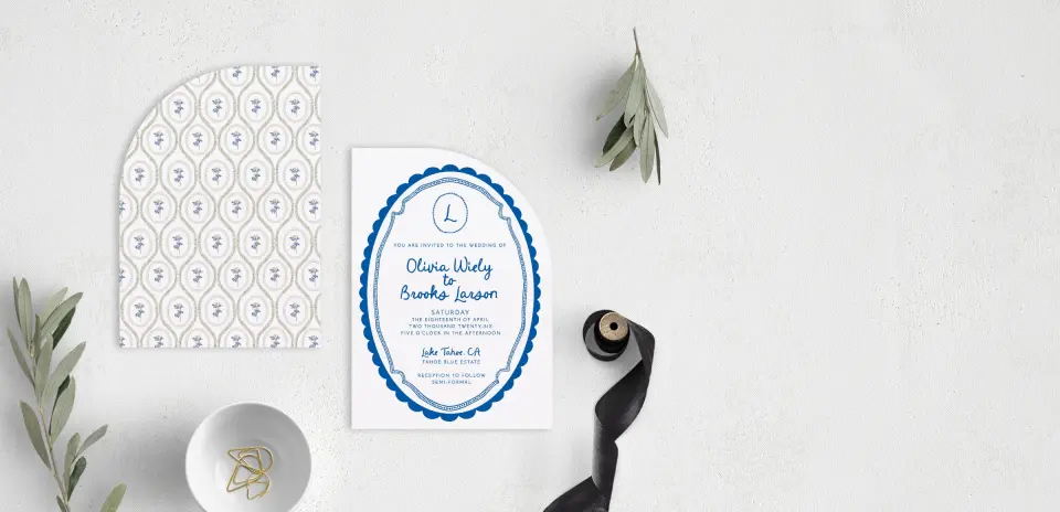 Stacked Wedding Invitations front and back