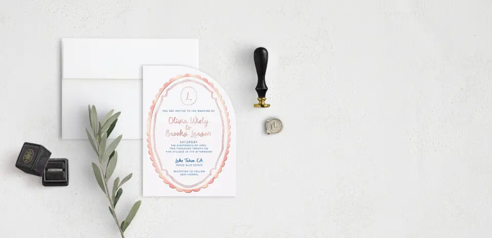 Stacked Wedding Invitations front view
