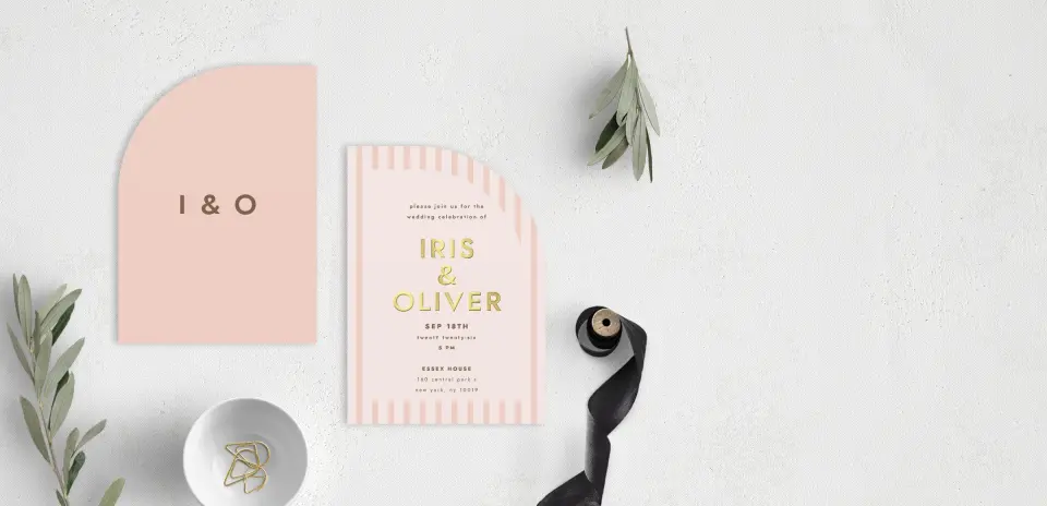 Stacked Wedding Invitations front and back