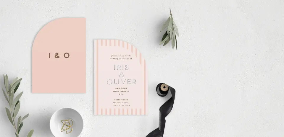 Stacked Wedding Invitations front and back