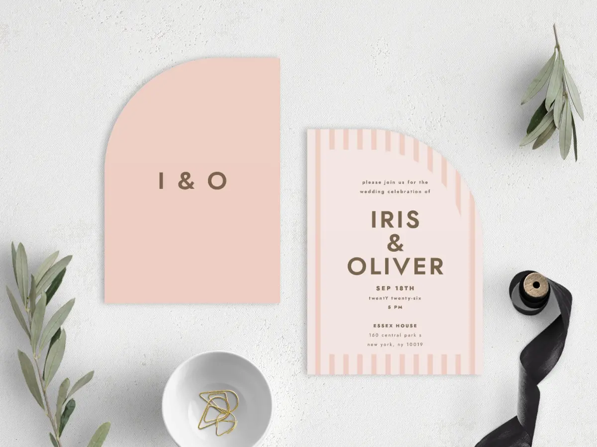 Stacked Wedding Invitations front and back
