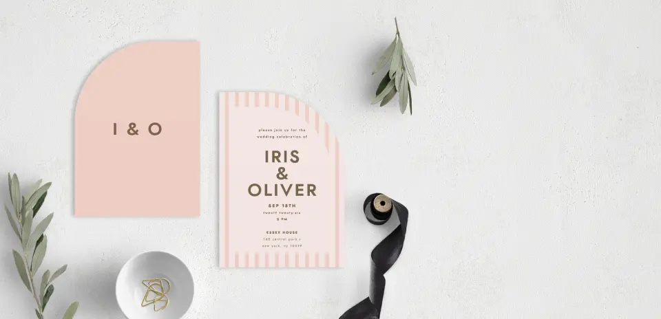 Stacked Wedding Invitations front and back