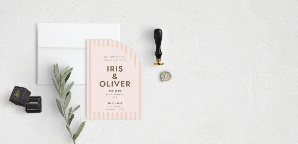 Stacked Wedding Invitations front view