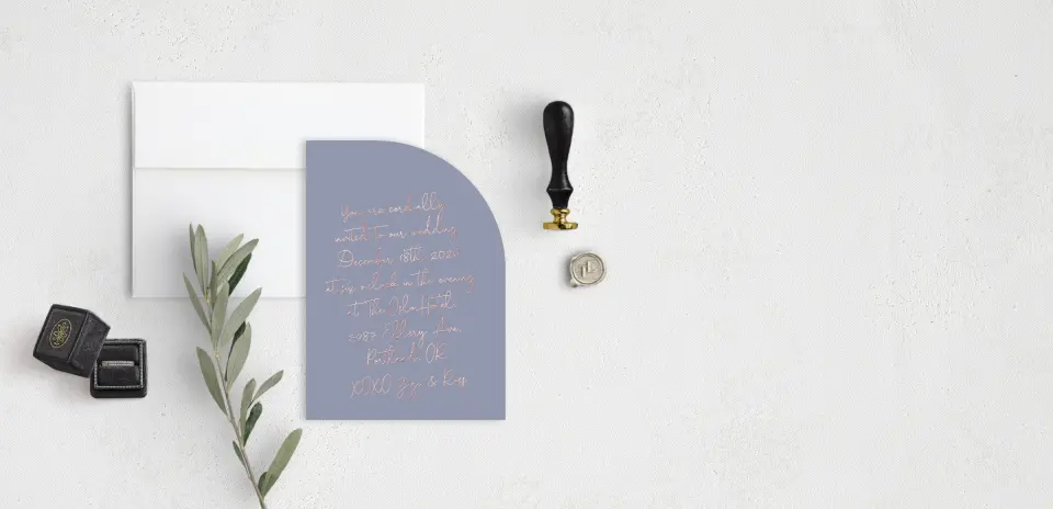 Stacked Wedding Invitations front view