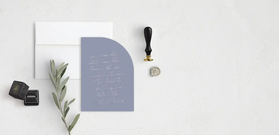 Stacked Wedding Invitations front view