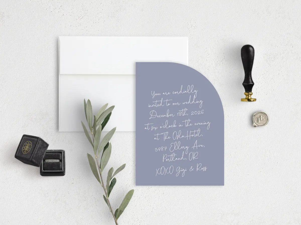 Stacked Wedding Invitations front view