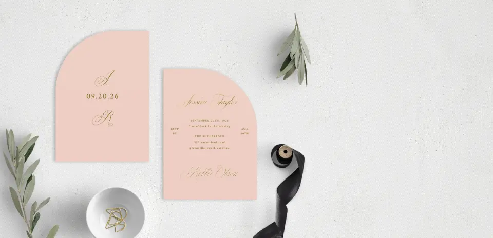 Stacked Wedding Invitations front and back