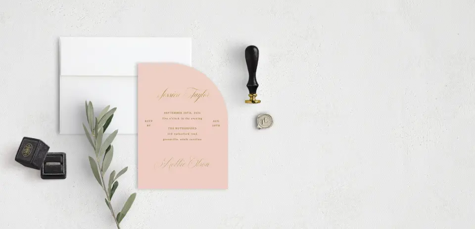 Stacked Wedding Invitations front view