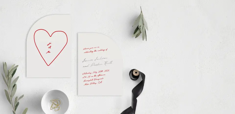 Stacked Wedding Invitations front and back