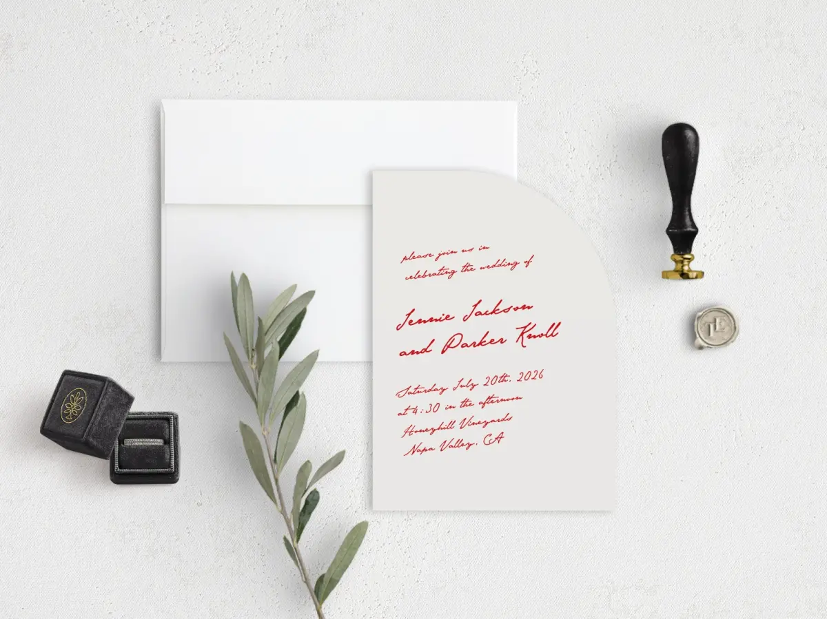 Stacked Wedding Invitations front view